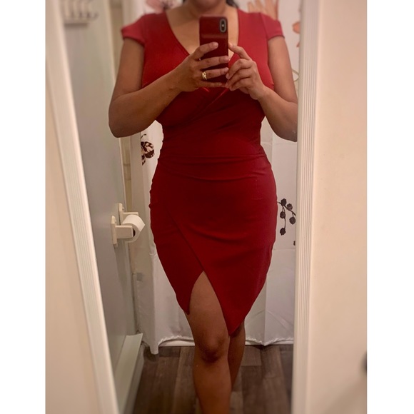 Short Boohoo Wrap Dress With Cap Detail 